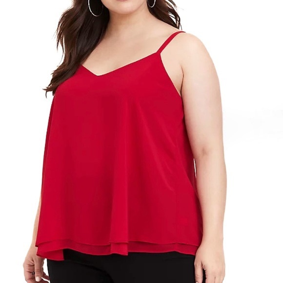 Torrid red chiffon tank - Picture 1 of 5
